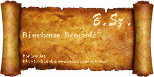 Bierbaum Szecső névjegykártya